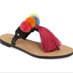 Rebecca Minkoff Erika Pom Pom Fringe Sandal 8 -405